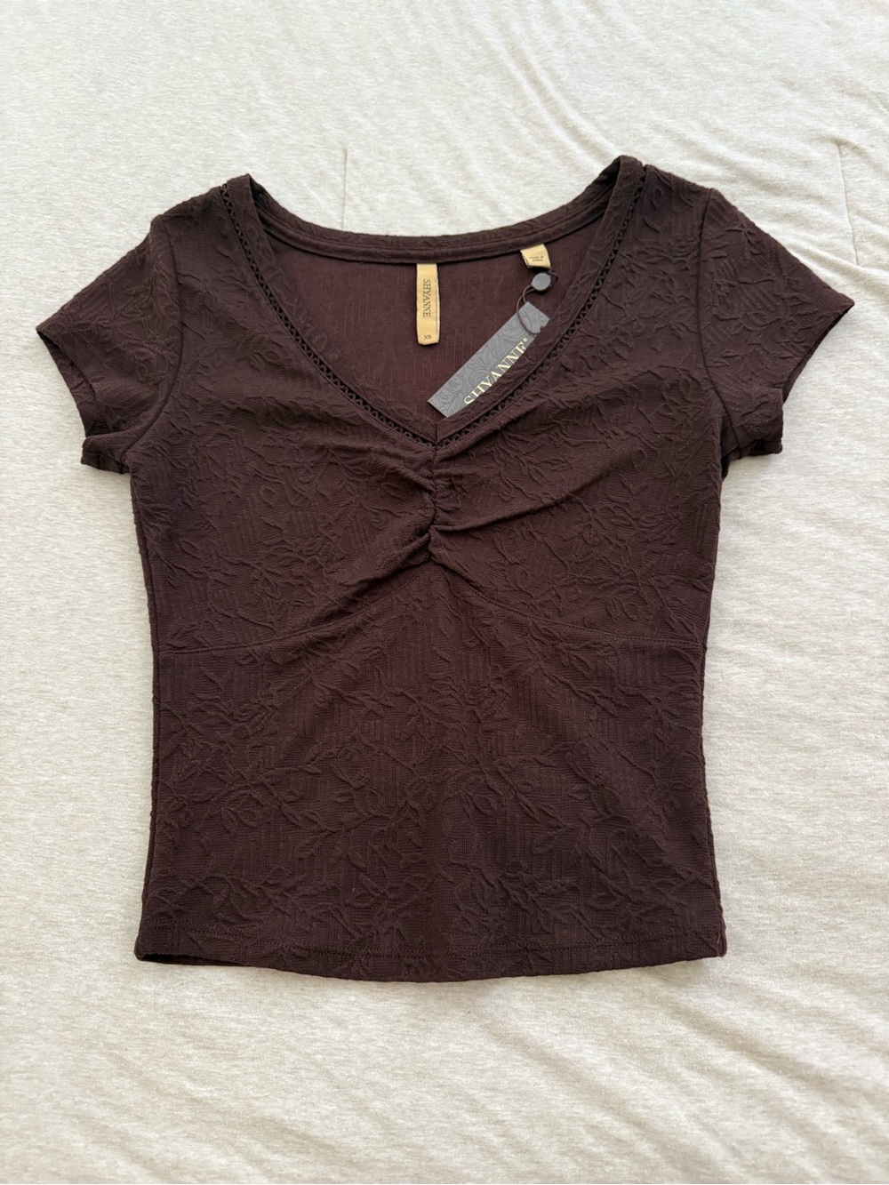 Boot Barn Brown Short Sleeve V-Neck Tee